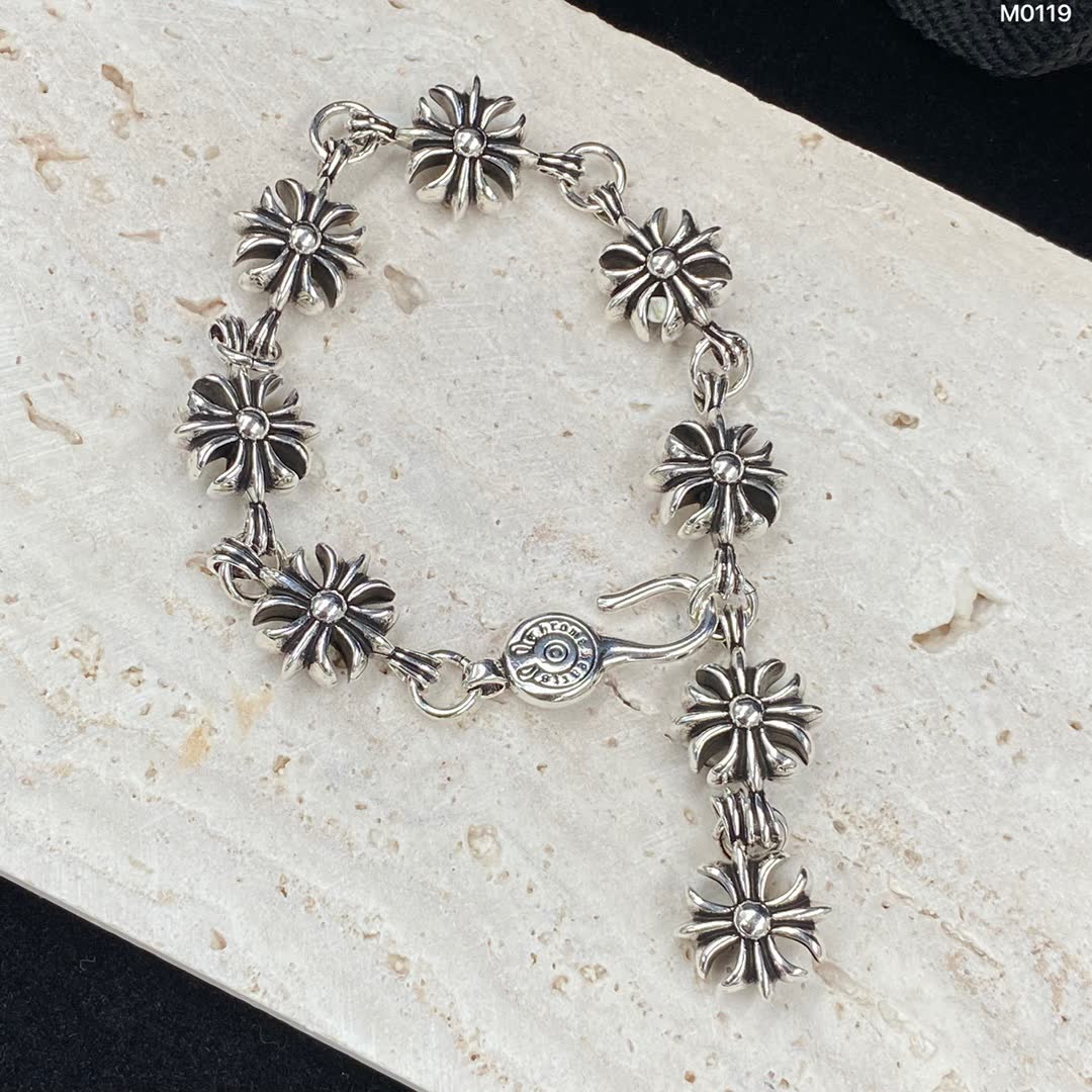 Chrome Hearts Silver Flower Bracelet